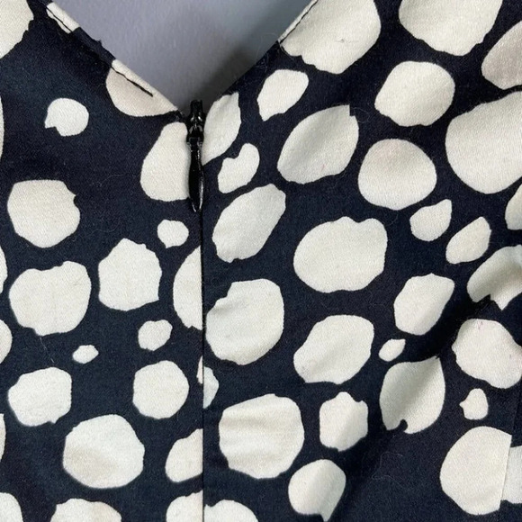 VINTAGE Jolibel Dots Midi Dress Black White Crossover V-neck Sleeveless Size 10 - Picture 5 of 10
